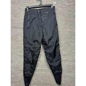 Vintage Ski Gear Snow Pants Mens Medium Black Stirrup Insulated Ski 80s